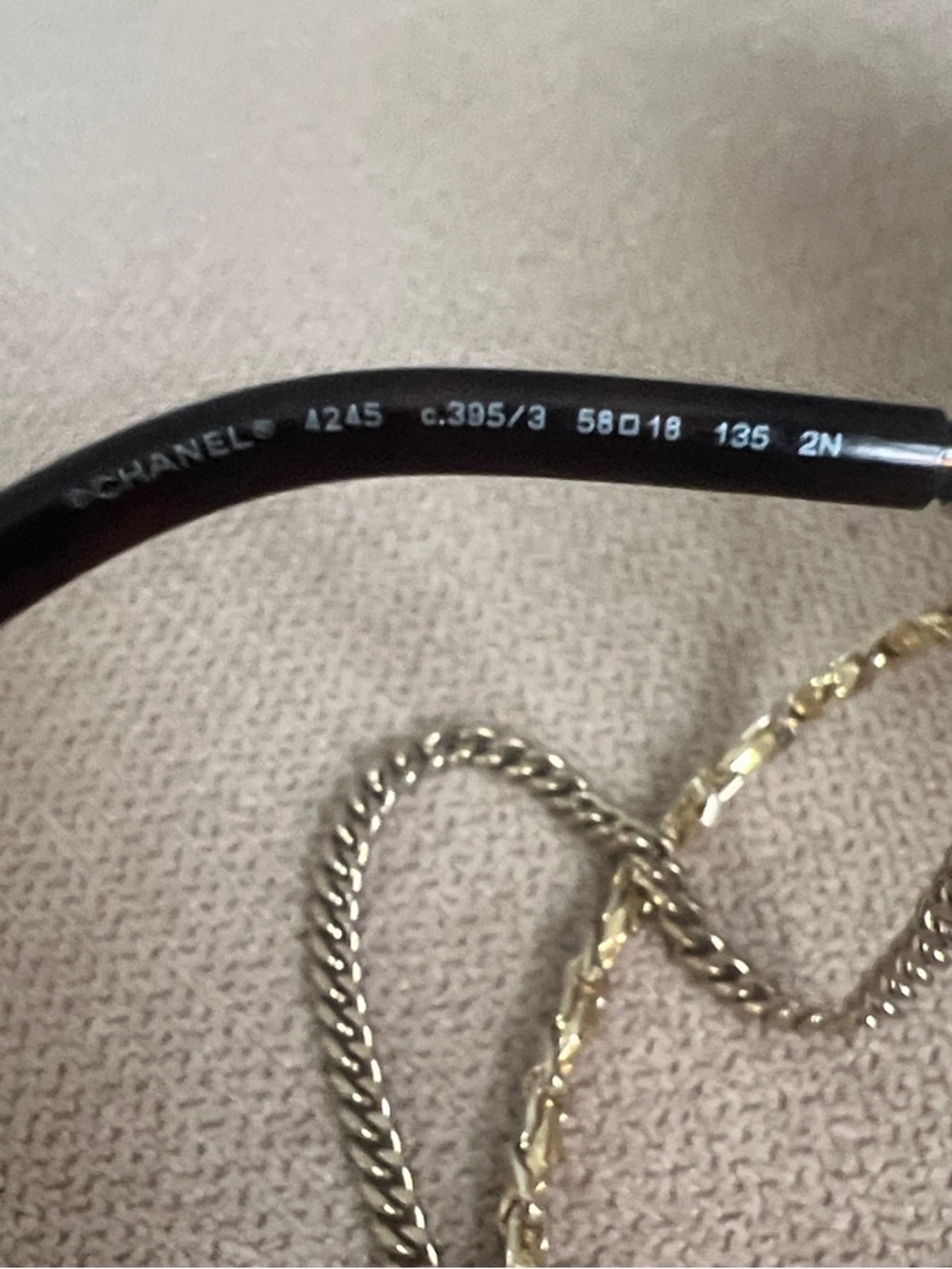 CHANEL 4245 Round Brown Tinted Sunglasses with Gold Chanel Chain - Picture 6 of 11
